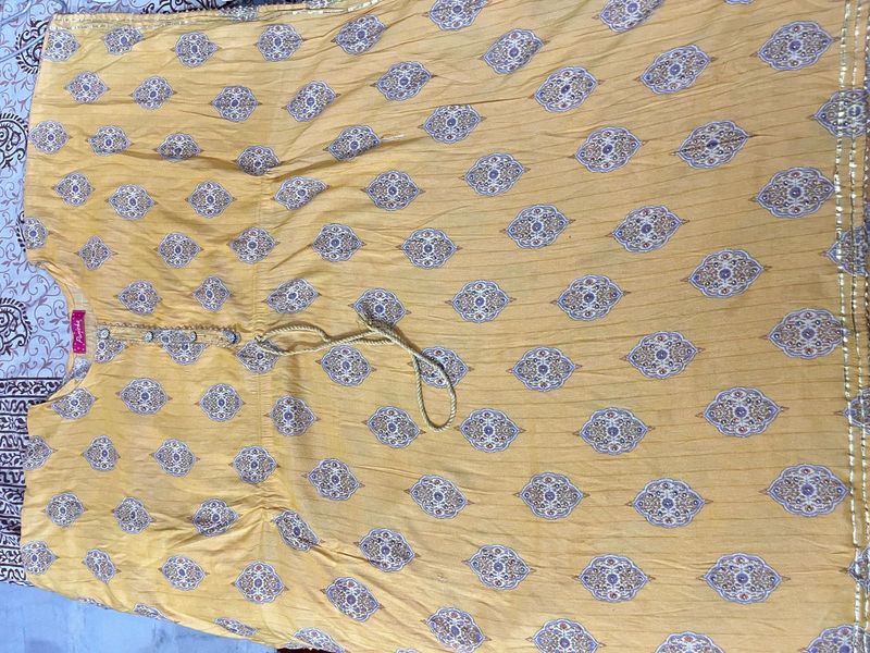 Yellow Printed Kaftan