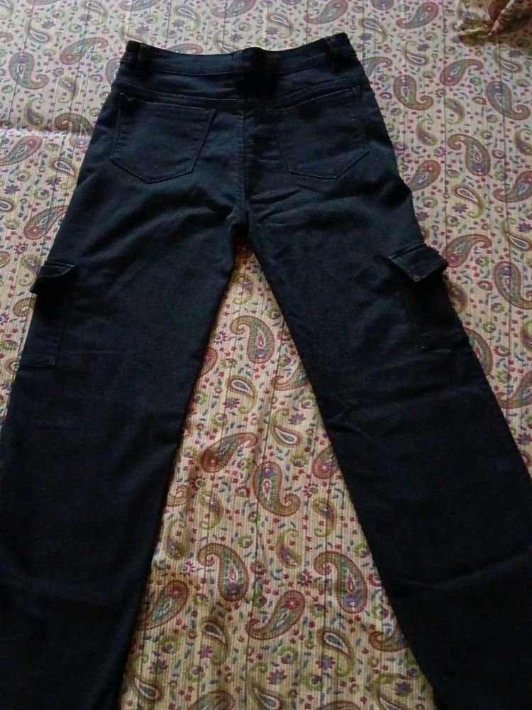 black  Wash Cargo Jeans