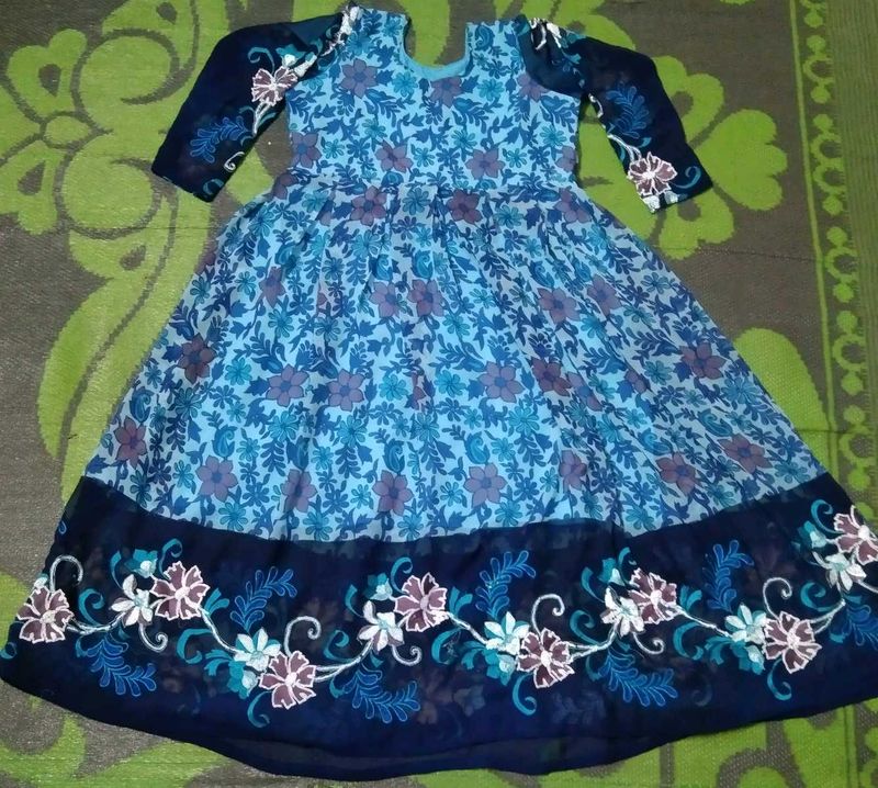 Box Pleats Floral Frock