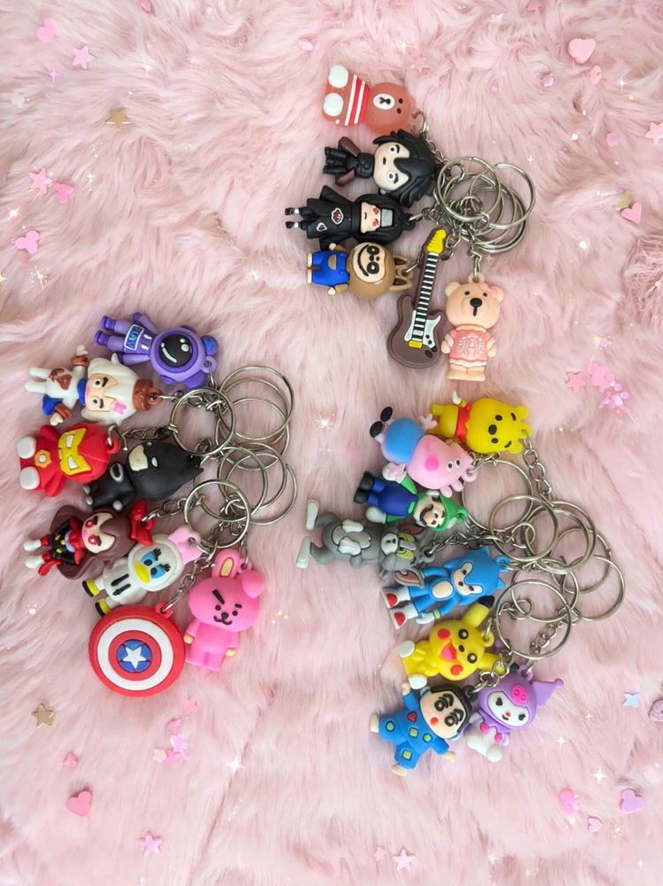 🧸✨ ASSORTED POP-CULTURE 3D SILICONE KEYCHAINS 24