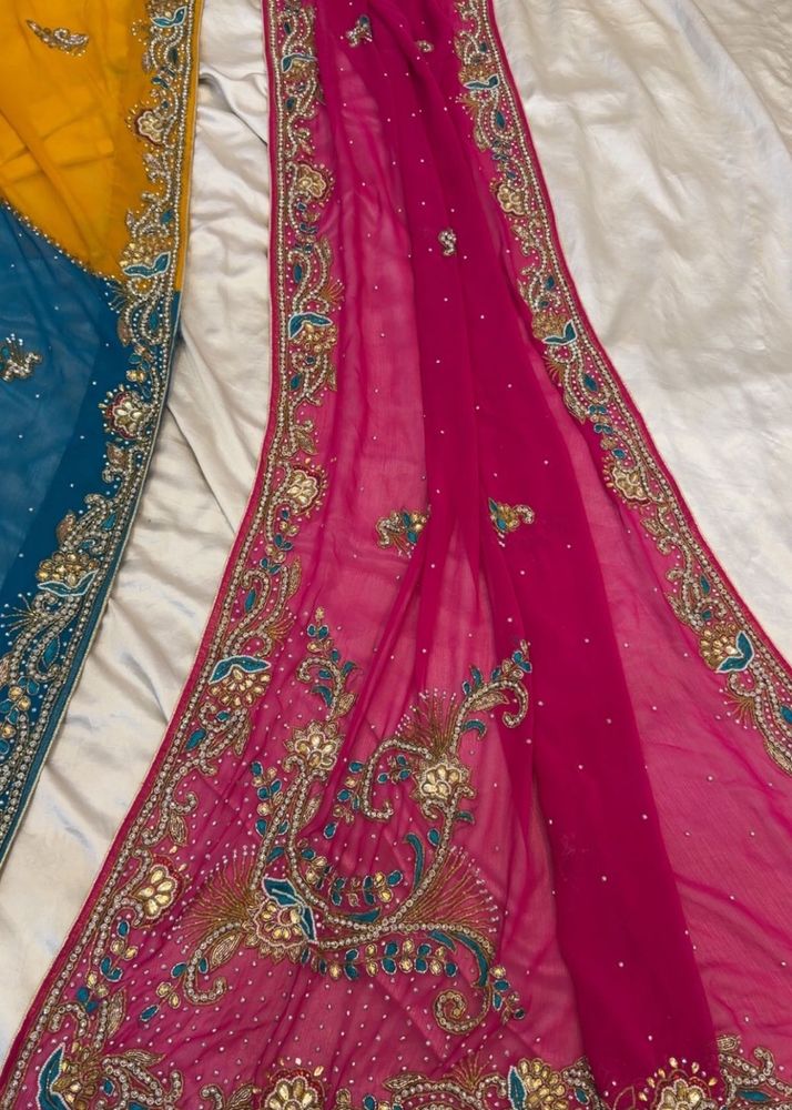 Zardozi embroidered saree