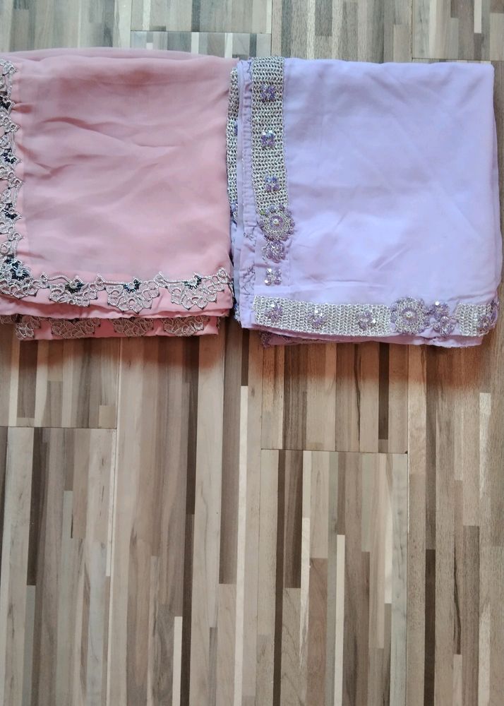 2 Dupatta  With Leesing.