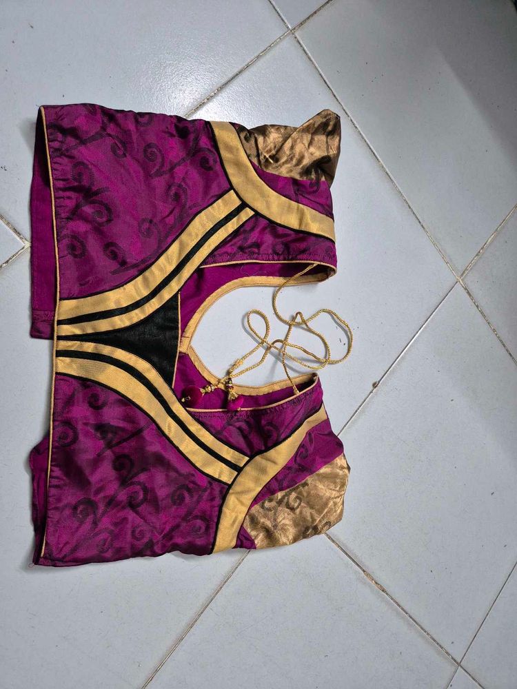 Vibrant Purple &amp; Gold Blouse