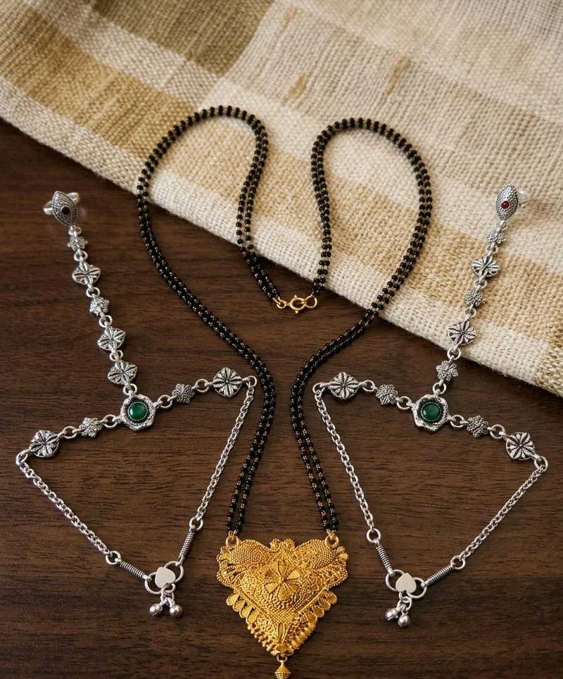 Elegant Gold &amp; Silver Mangalsutra Set