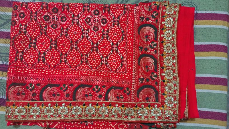Vibrant orange Ethnic Saree