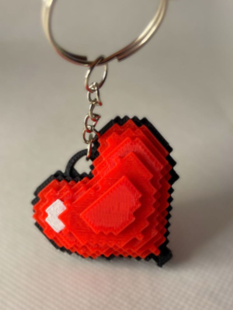 Pixel Heart Keychain