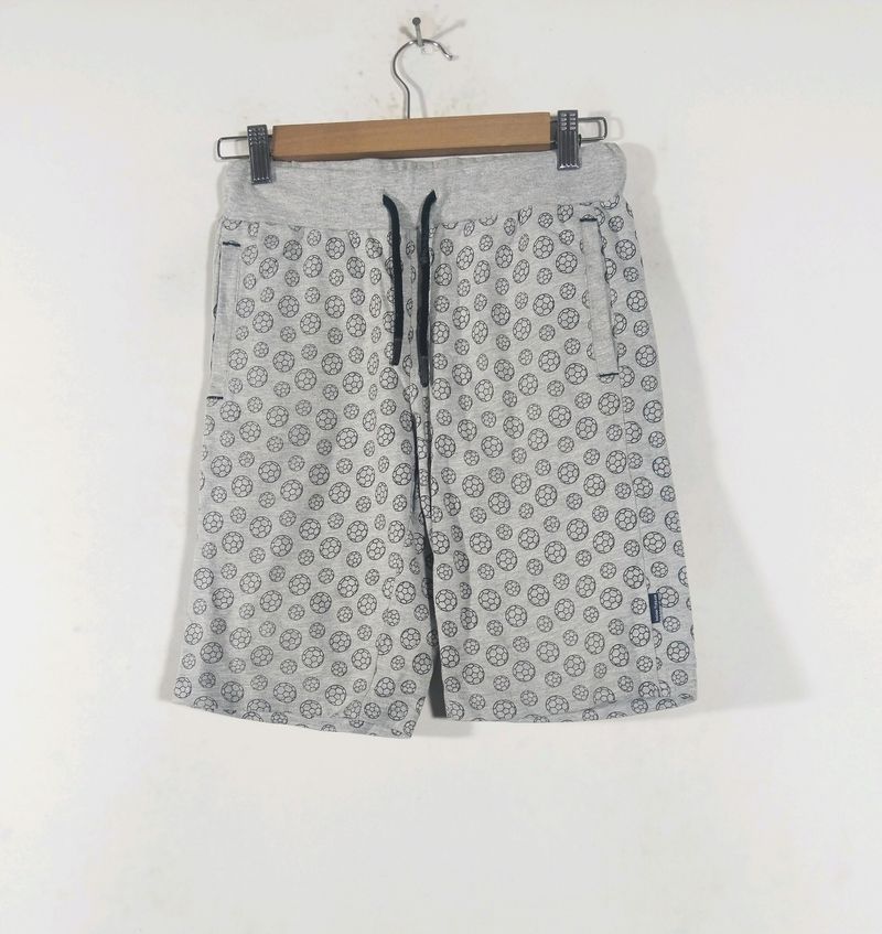 Grey With Print Shorts (Boy's)