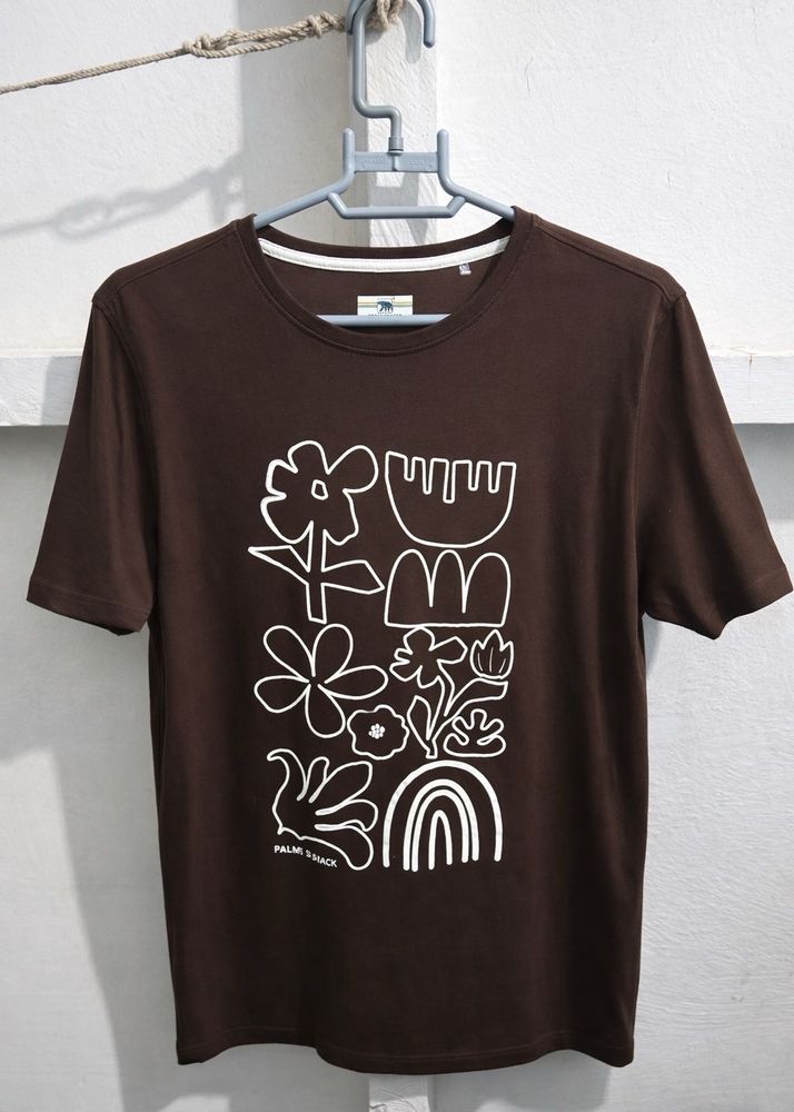 Brown Graphic Print T-shirt