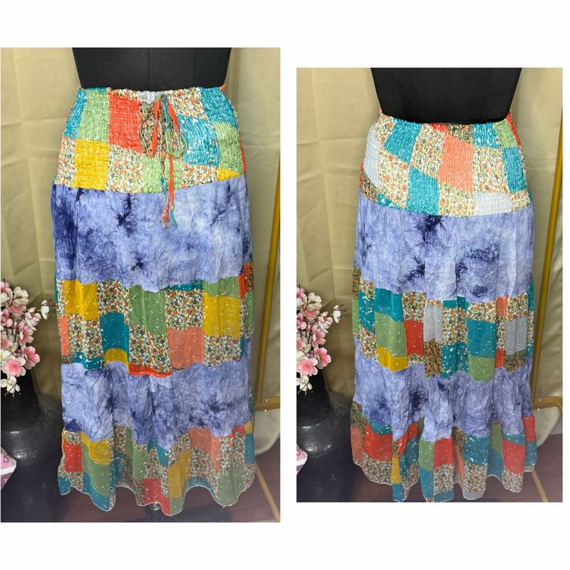 Bohemian Patchwork Maxi Skirt