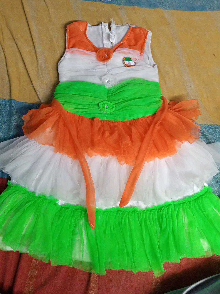 Kids Tricolor Party Dress