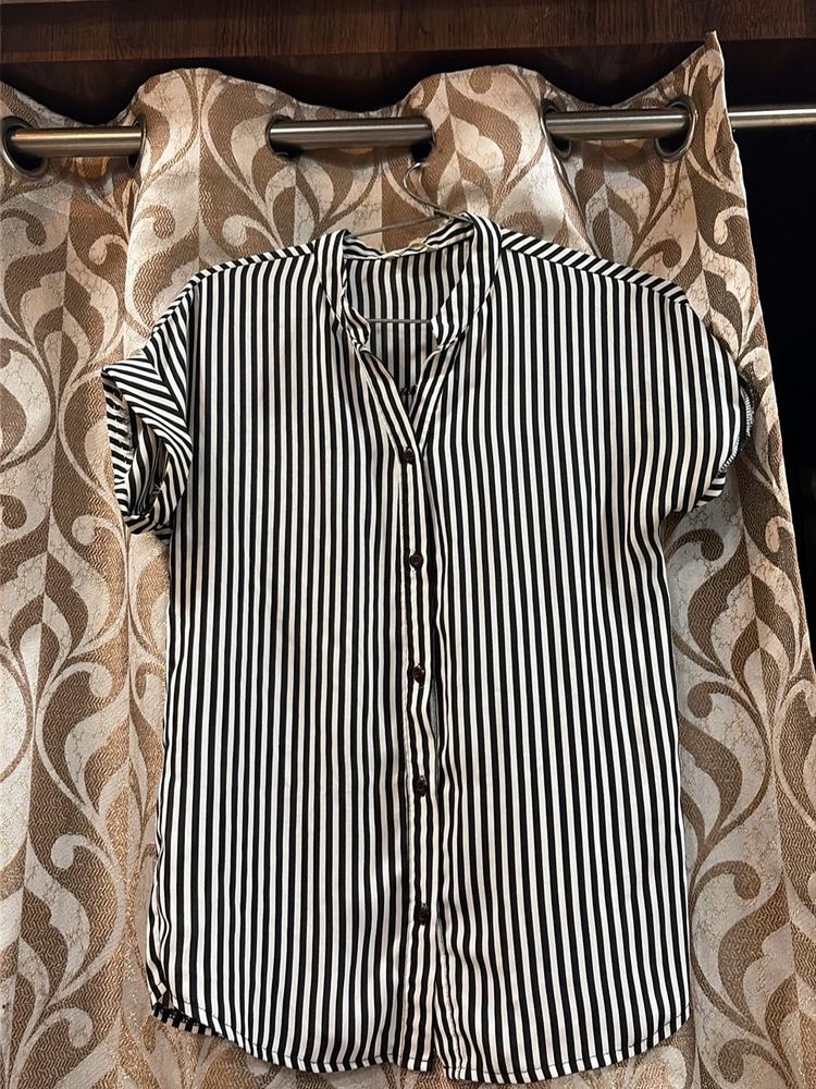 Striped Button-Up Shirt
