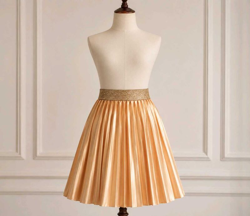 Elegant Pleated golden Skirt