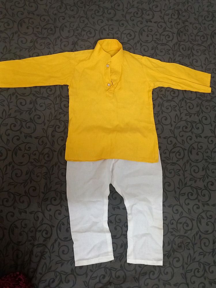 Beautiful Yellow Boys Kurta Set