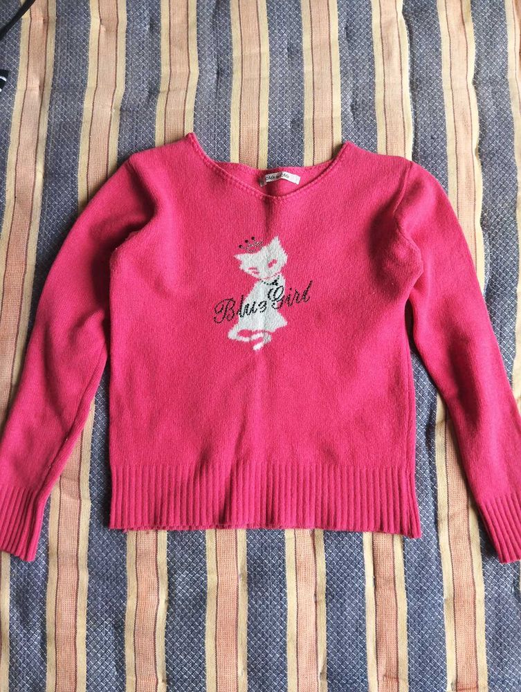 Hot Pink Cat Sweater