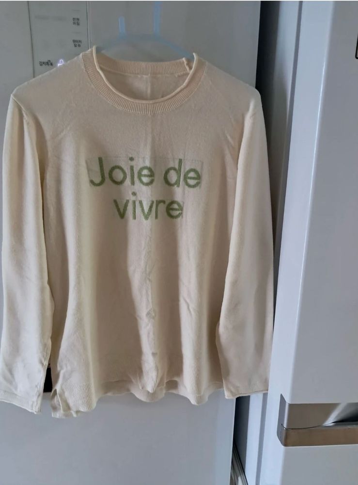 Cream "Joie de Vivre" Long Sleeve Top