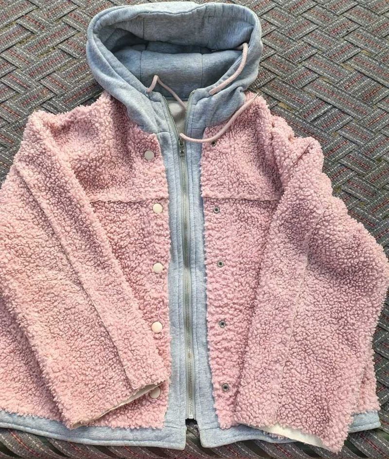 Pink Sherpa Hoodie Jacket