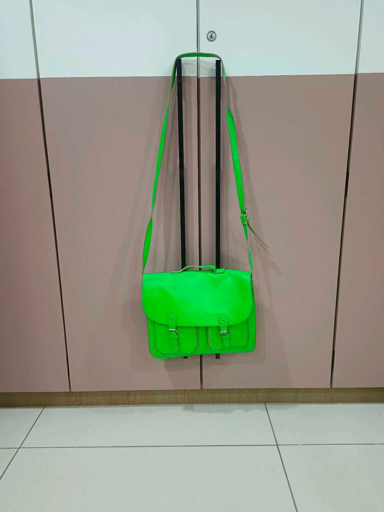 Vibrant Neon Green Satchel Bag