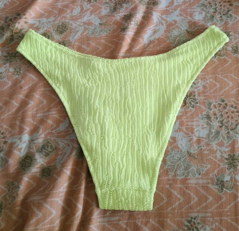 Textured Lime Green Bikini Bottom