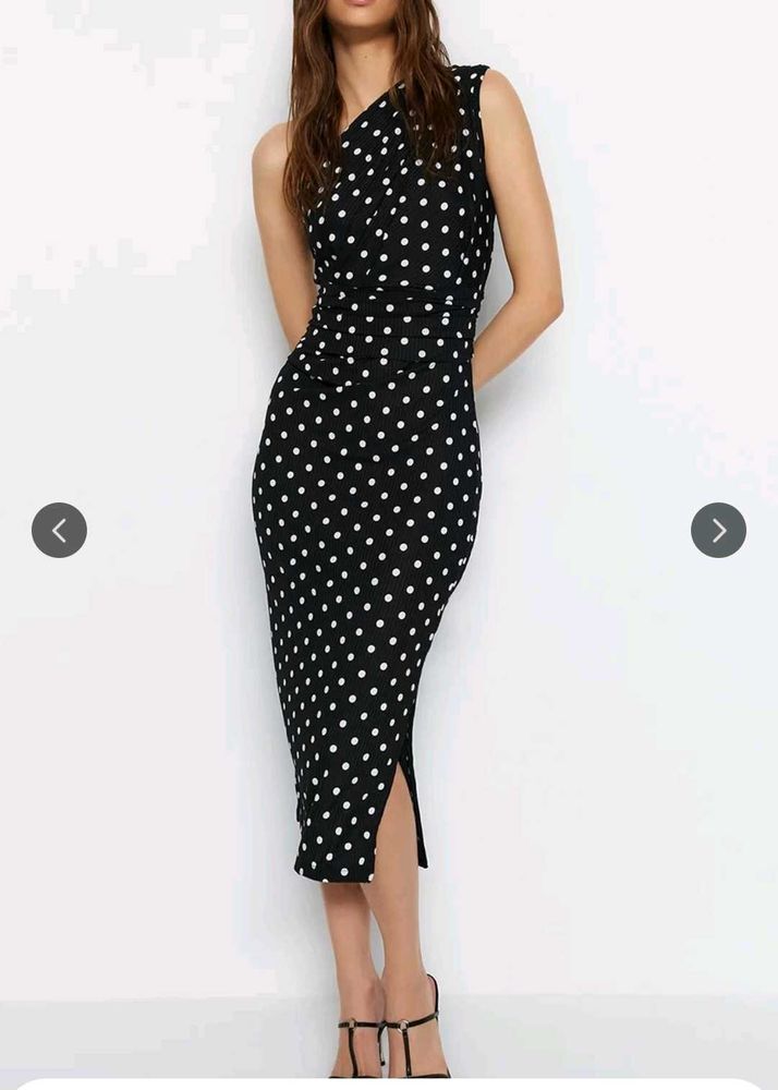 Trendyol Polka Dot One-Shoulder Dress