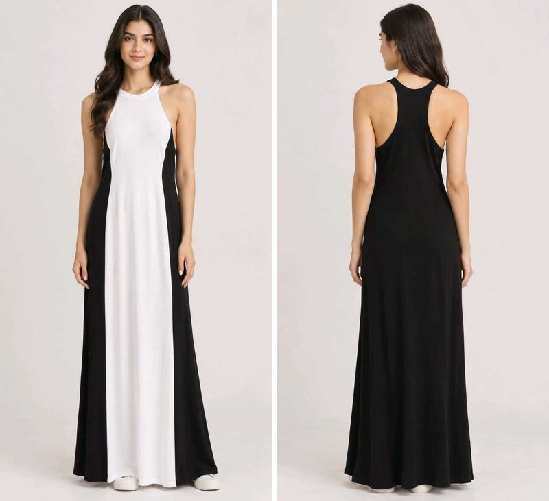 Chic Black &amp; White Maxi Dress