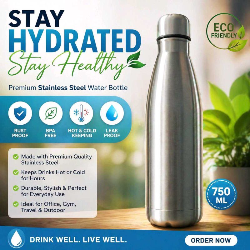 Stainless Steel Hot &amp; Cold Water Bottle