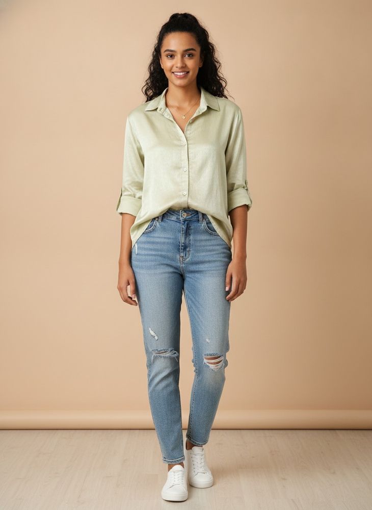 Light Green Button-Up Shirt