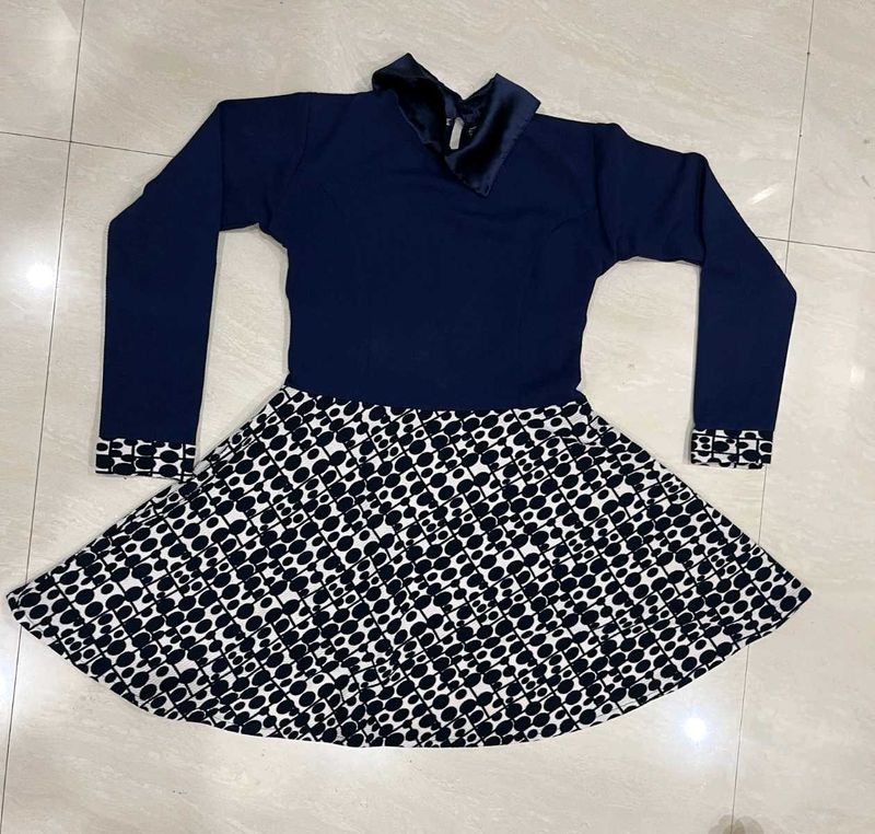 Chic Navy &amp; White Skater Dress