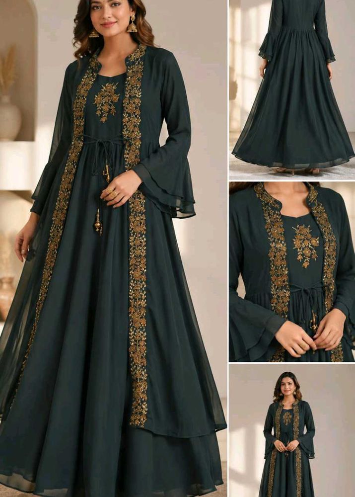 Elegant Grey Ethnic Gown