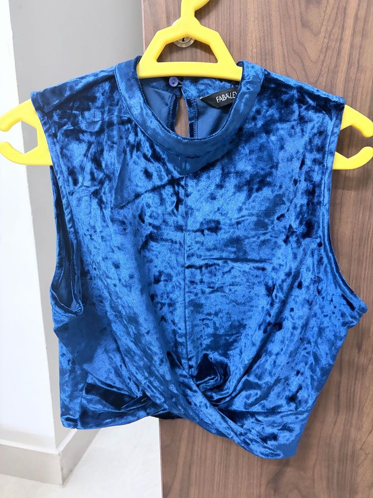 Royal Blue Velvet Midi Co - Ords