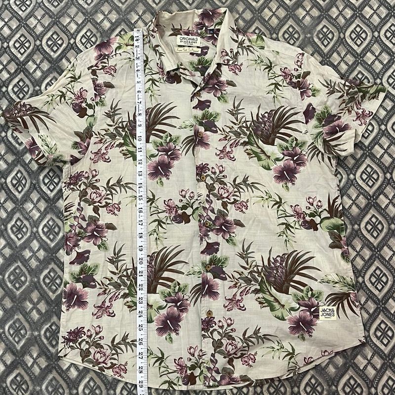 Men's Floral Print Short Sleeve Shirt