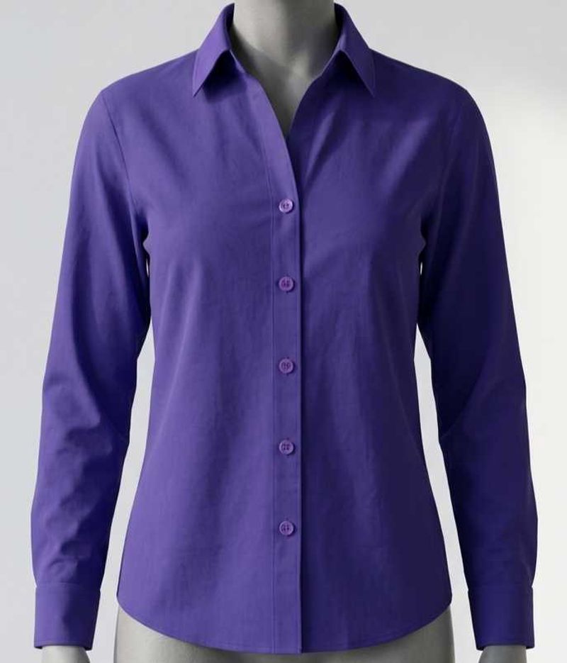 Purple Button-Up Shirt Women