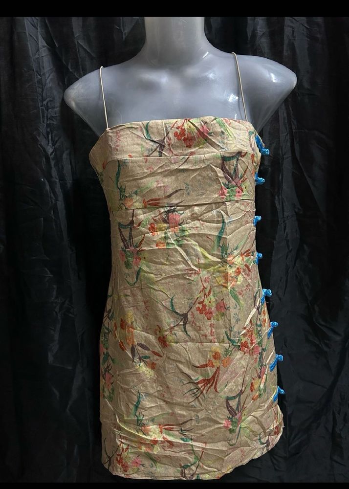 Floral Print Strappy Mini Dress