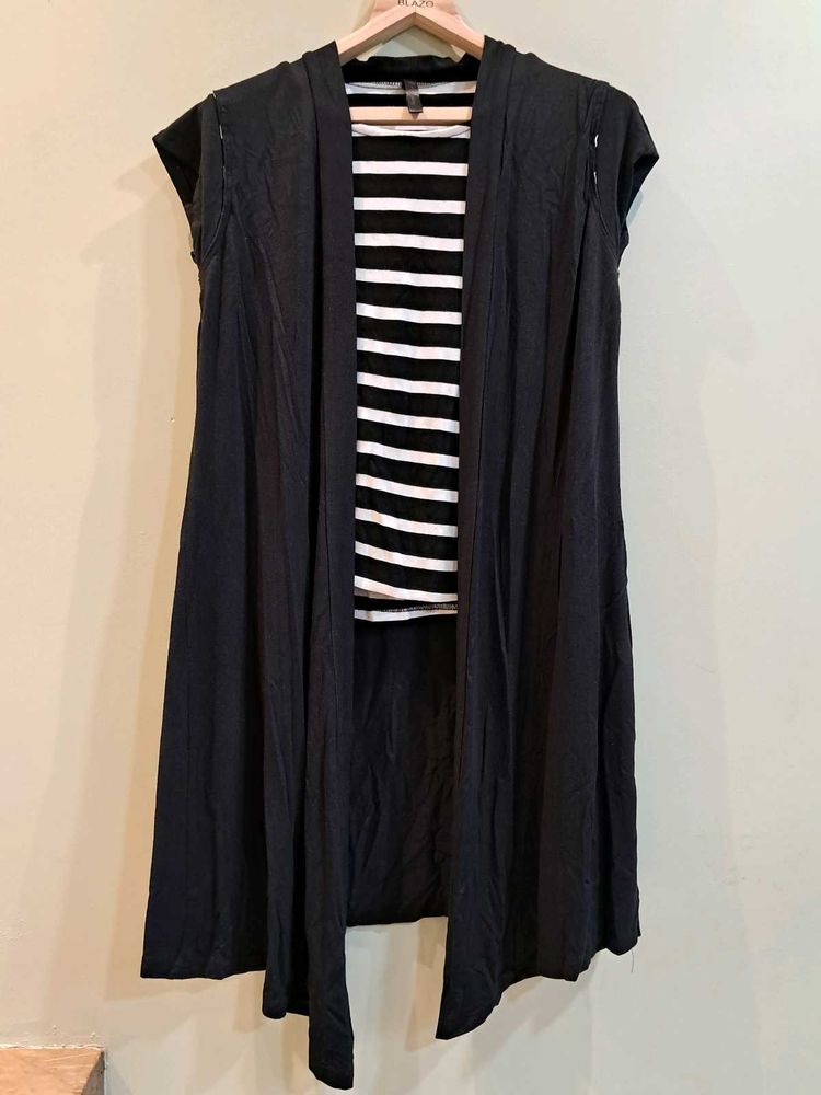 Women's Black Long Top