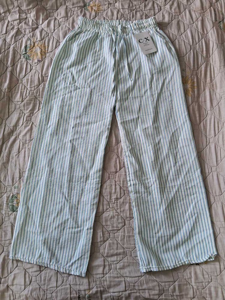 Striped Wide-Leg Lounge Pants