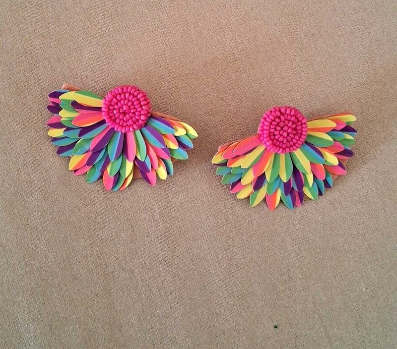 Cute Rainbow Flower Hair Clips (Pair)