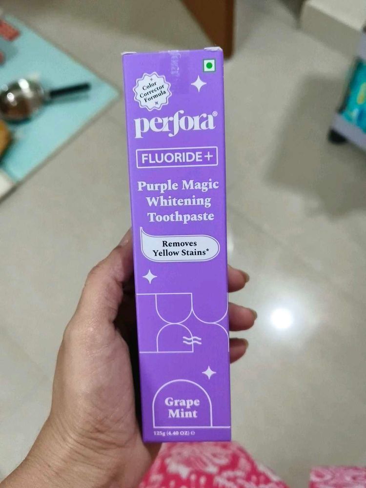 Toothpaste & Brush | Perfora Purple Magic Whitening Toothpaste | Freeup