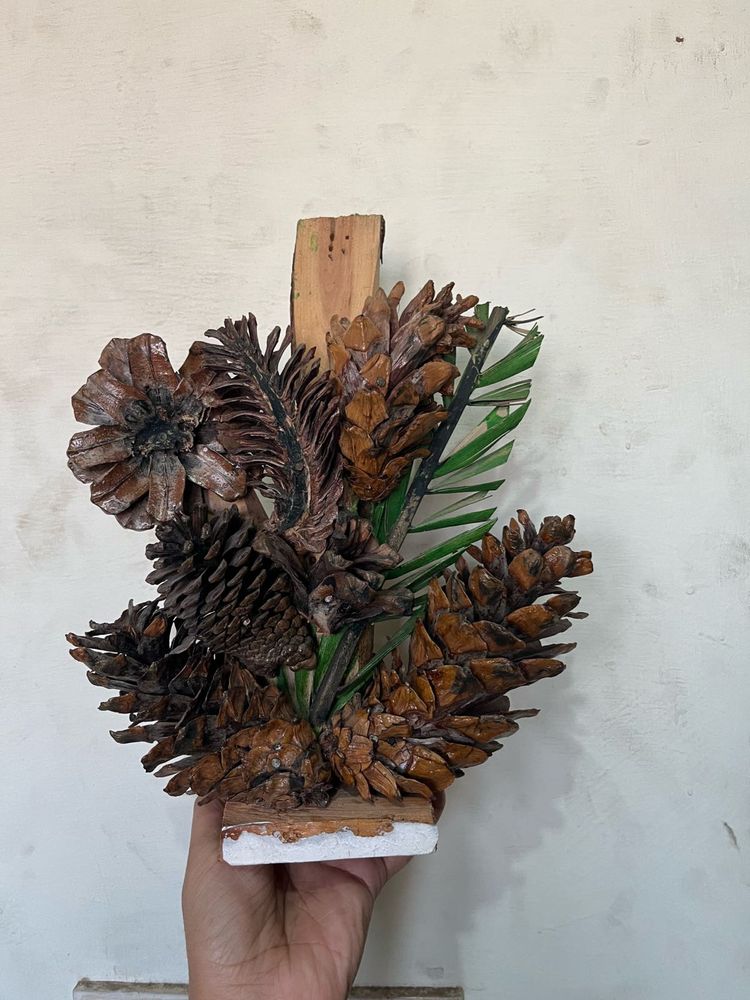 Rustic Pinecone and Wood Show piece