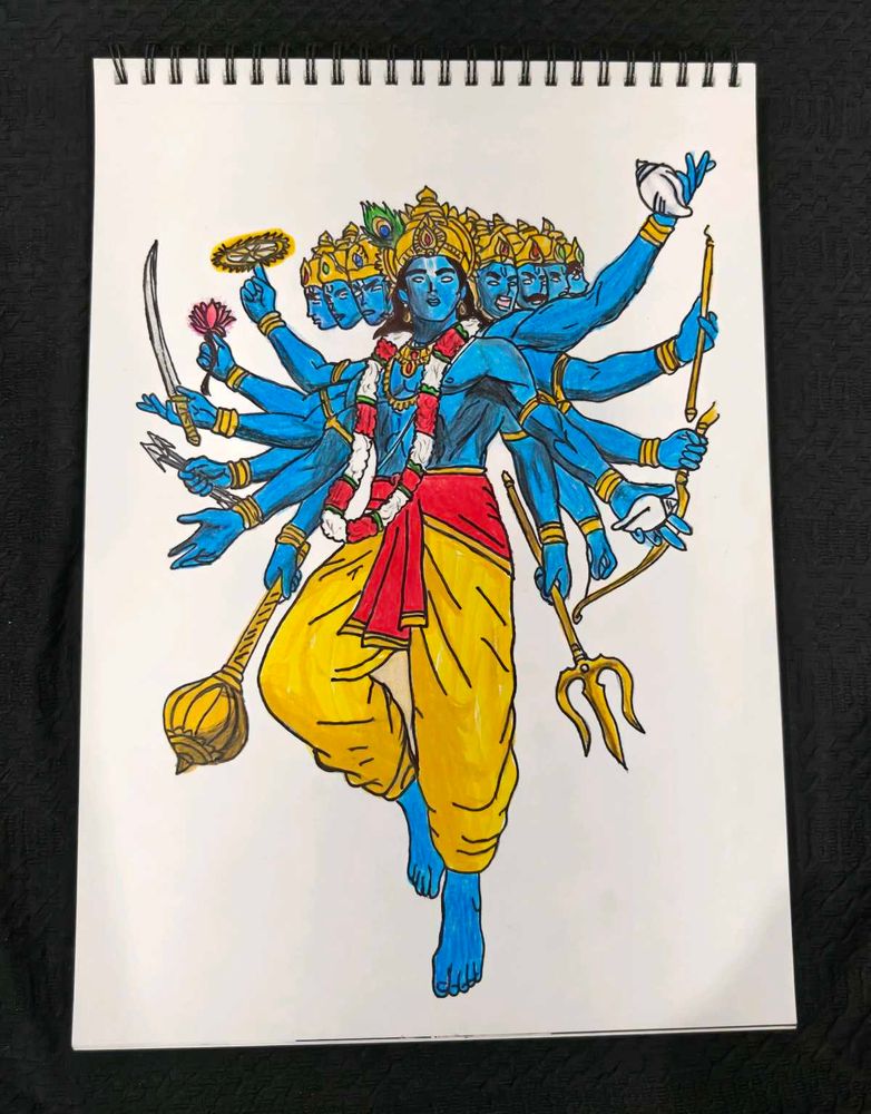 Vasudev Shri Krishna Ji Hand-Drawn A4 Artwork  🕉️