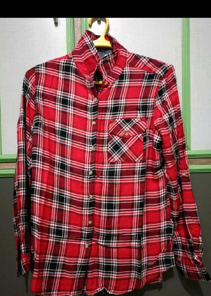Red Plaid Flannel Shirt