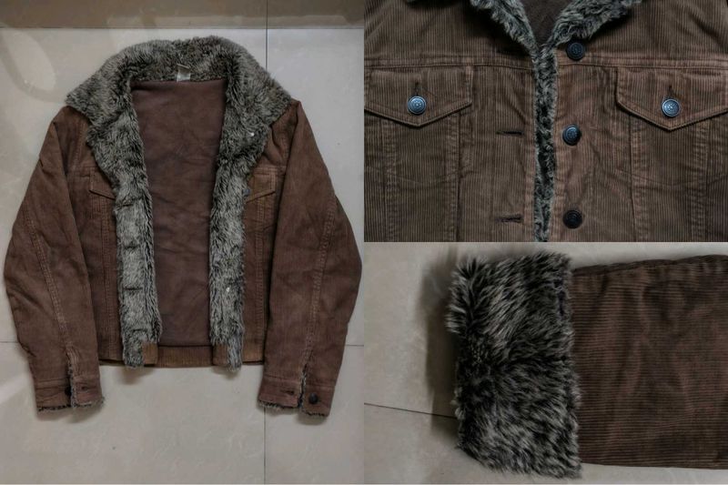 Vintage Corduroy Fur Jacket
