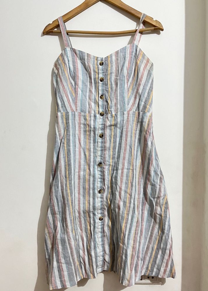 Striped Button-Front Sundress