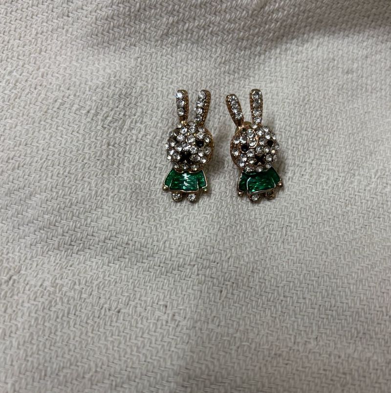 Cute Bunny Rhinestone Earrings