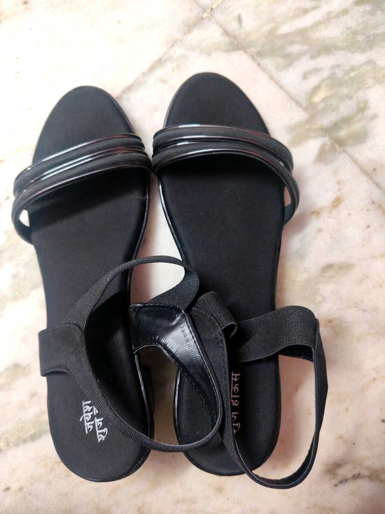 black Walkway women's open-toe slingback sandals