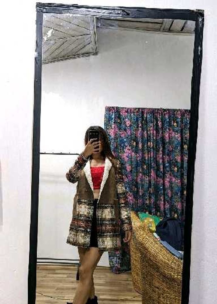 Stylish Plaid Lined Jacket