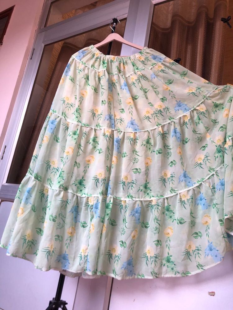 Boho Floral Tiered Maxi Skirt🍃