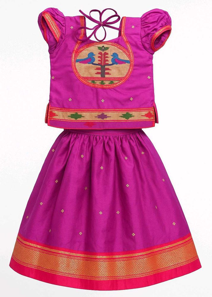 ✨ Pure Paithani Lehenga Choli – Girls (3–4 Years)