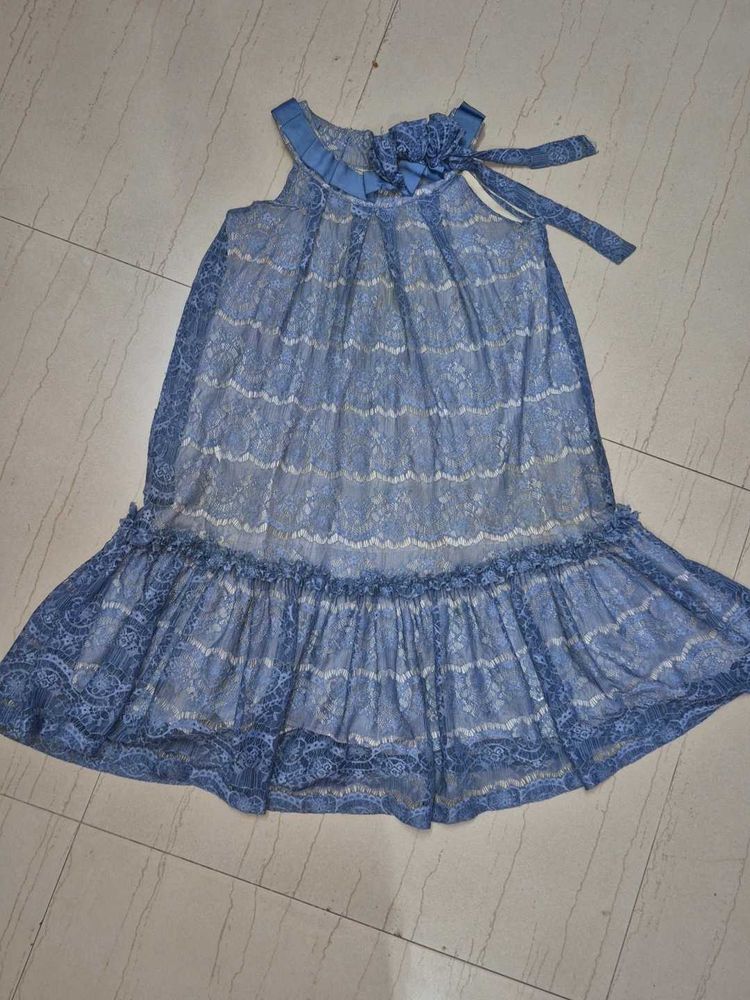 Blue Lace Maxi Dress