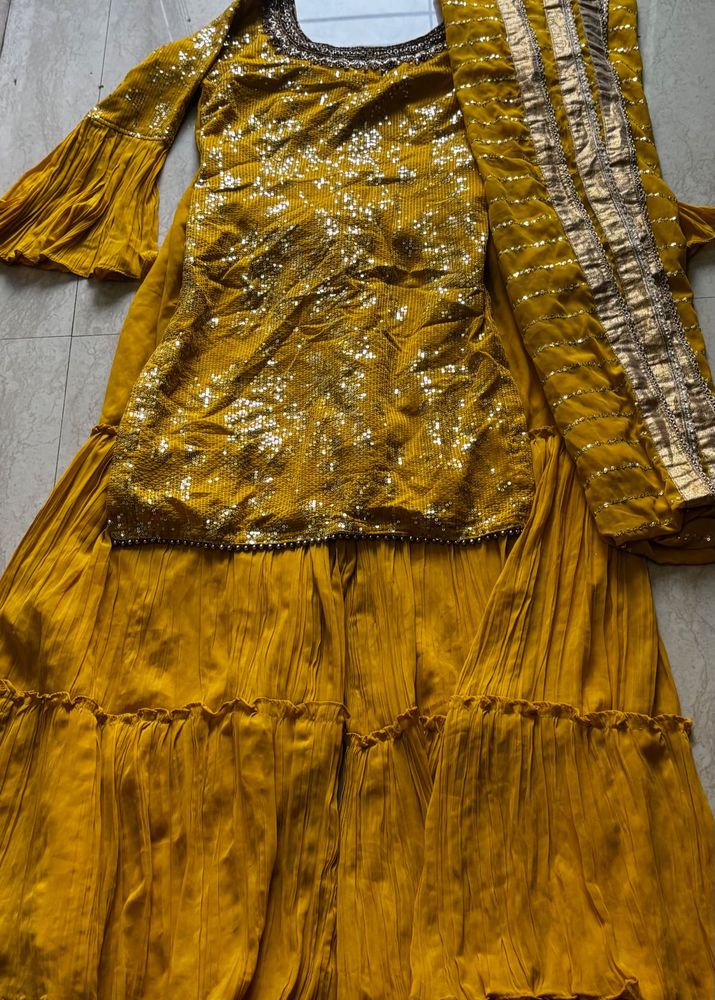 Sparkling Mustard Yellow Lehenga Choli Set