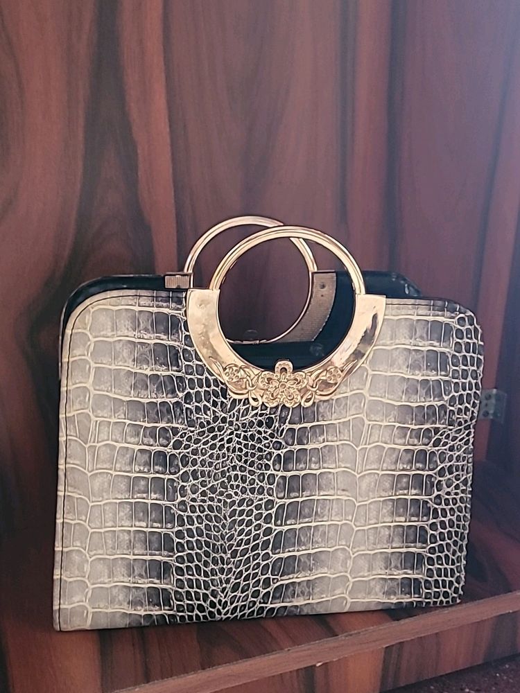 Vintage Crocodile Embossed Handbag