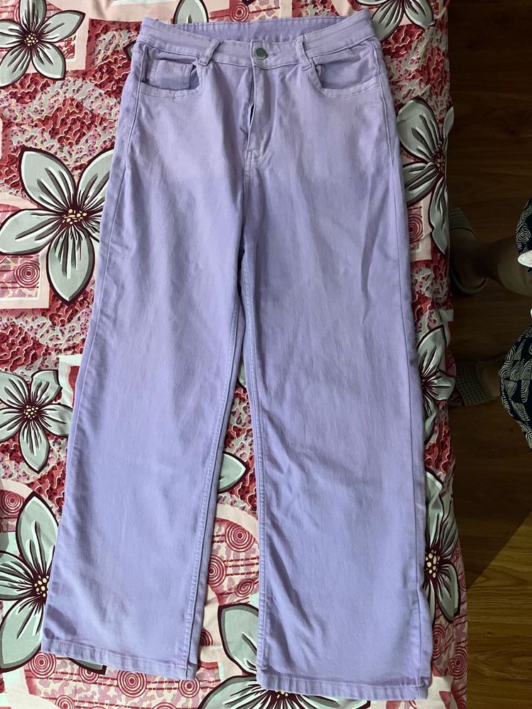 Lavender Wide Leg Jeans